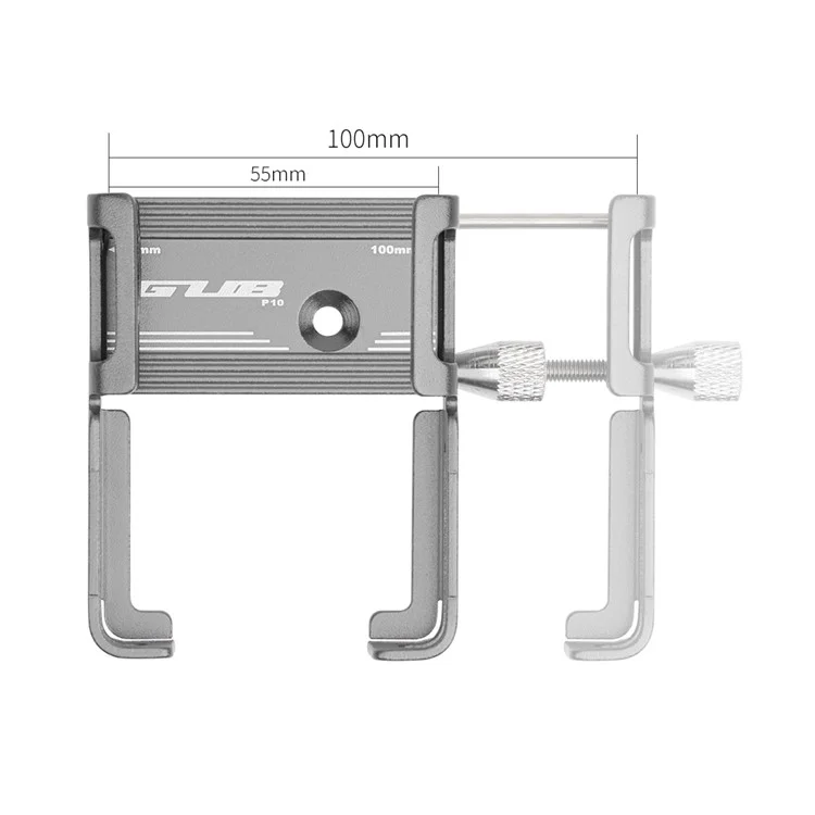 Soporte para teléfono móvil y GPS de aleación de aluminio GUB P10 para bicicleta, motocicleta y ciclismo - Gris Titanio