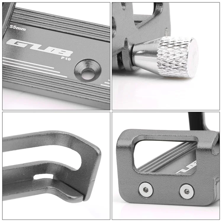 Soporte para teléfono móvil y GPS de aleación de aluminio GUB P10 para bicicleta, motocicleta y ciclismo - Gris Titanio