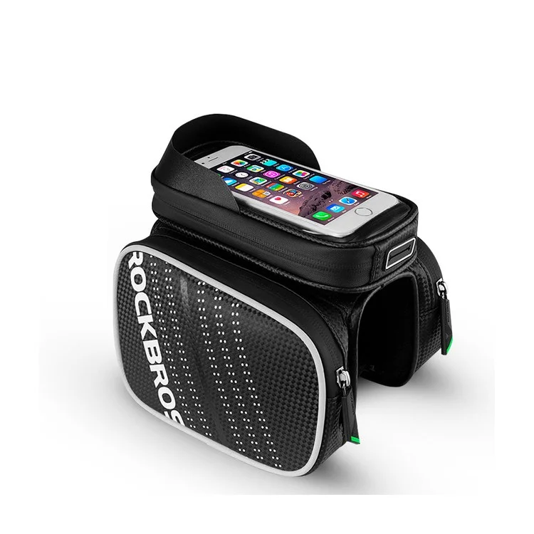 Bolsa de bicicleta ROCKBROS de 6,2 polegadas com tela de toque TPU, bolsa para tubo superior, bolsa de ciclismo com toque - Meteoro