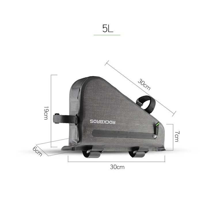 ROCKBROS 5L Waterproof Bike Bag Triangle Cycling Tube Pouch Quick Release Frame Bag