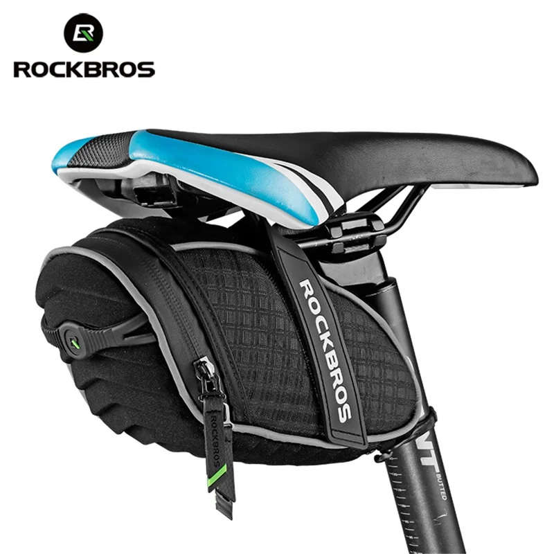 ROCKBROS C16 1L MTB Bike 3D Saddle Bag Waterproof Reflective Shockproof Cycling Bicycle Saddle Bag - Black