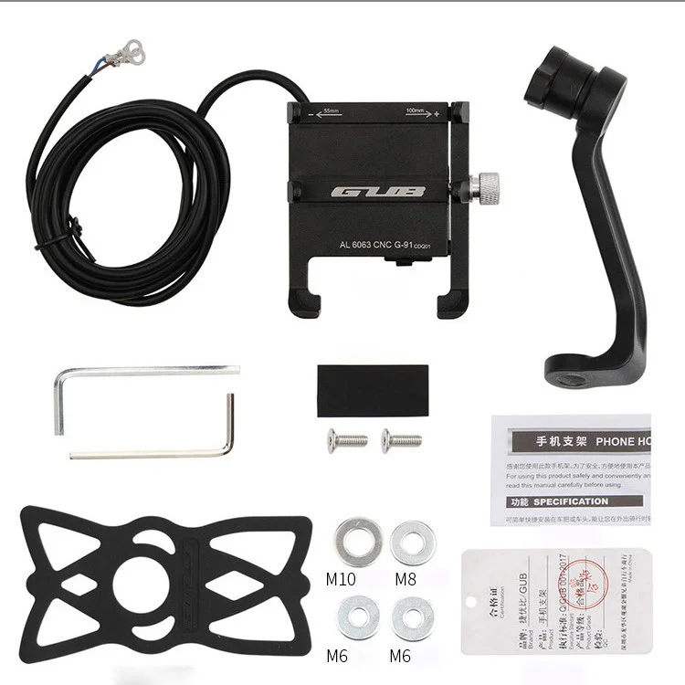 GUB G-91 Supporto Telefono per Biciclette da Strada Stabile - Nero