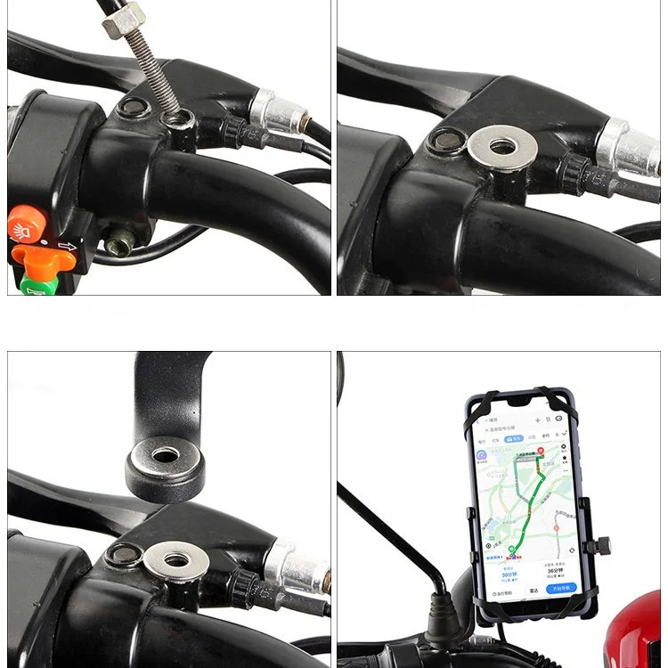 GUB G-91 Road Bike Phone Mount Stable Holder Bicycle Electric Motorcycle Scooter Phone Fixed Bracket - Black