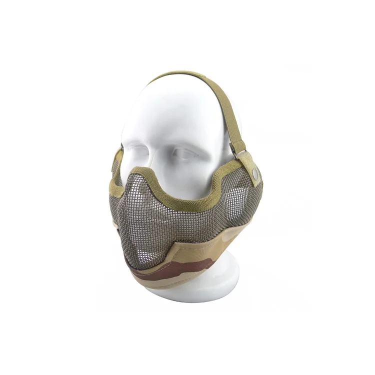 Steel Mesh Half Face Mask for Outdoor CS Survival War Game - Three Desert