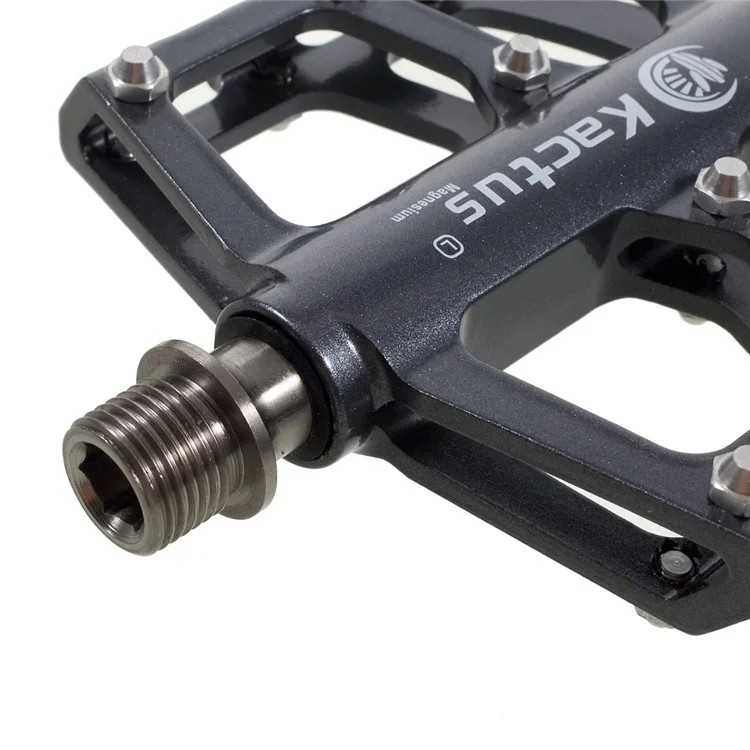 1 Pair of KACTUS Magnesium Alloy CNC MTB Bike Pedals with Titanium Alloy Axle - Grey