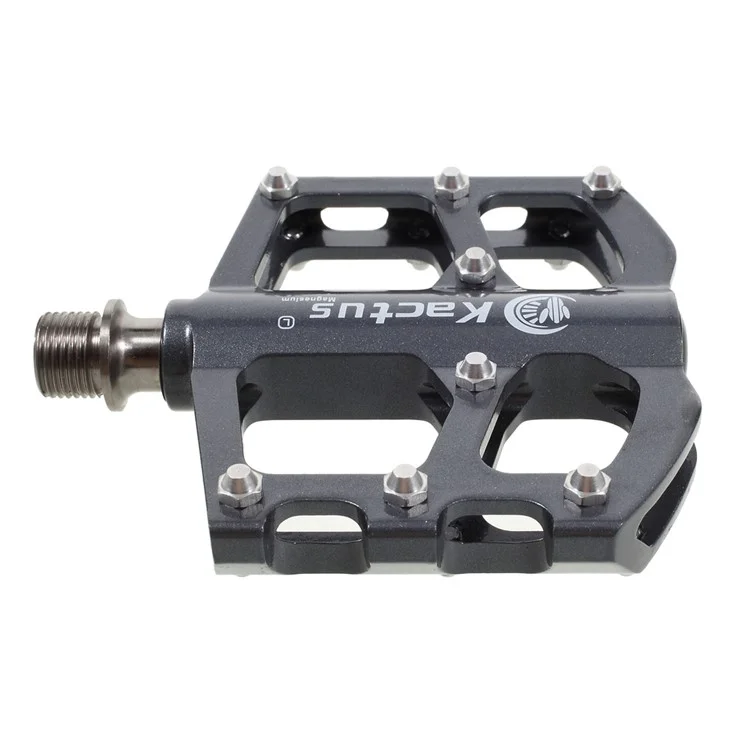 1 Pair of KACTUS Magnesium Alloy CNC MTB Bike Pedals with Titanium Alloy Axle - Grey