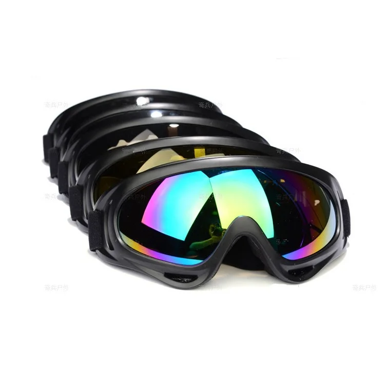 UV Protection Windproof Outdoor Sports Ski Glasses CS Army Tactical Military Goggle - Black