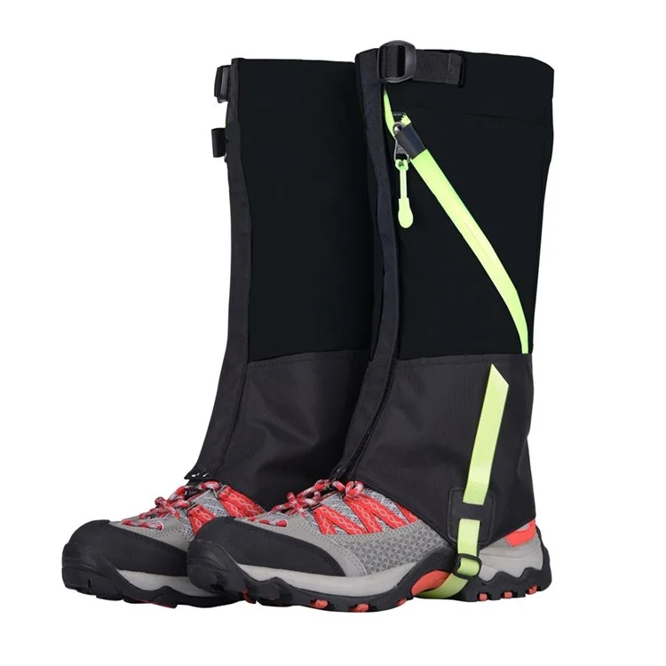Outdoor Waterproof Camping Hiking High Leg Gaiters with Reflective Stripe for Children - Black