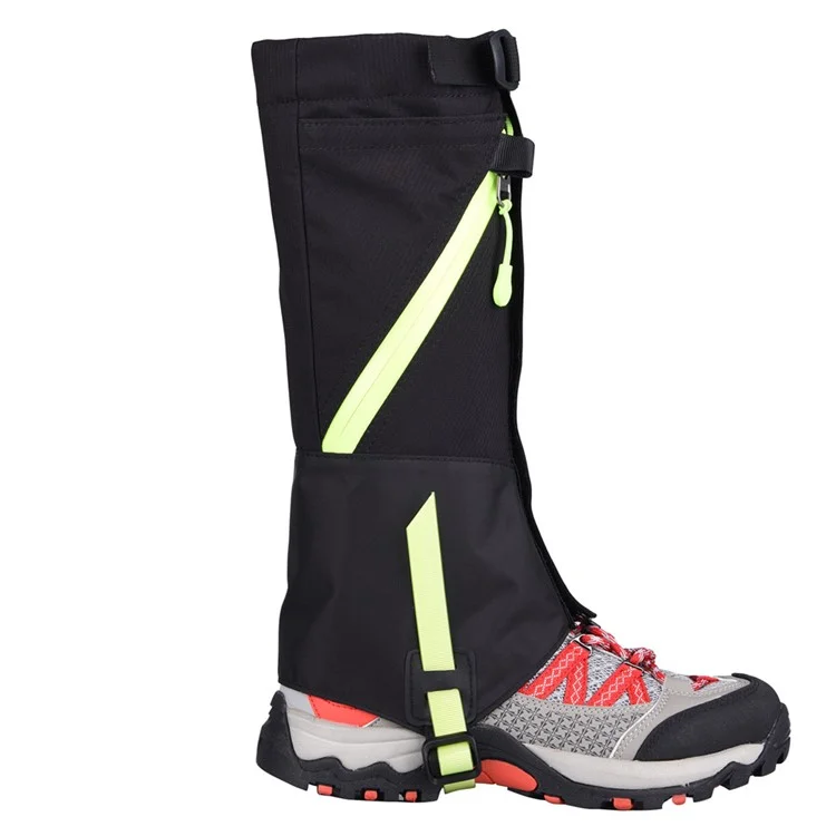 Outdoor Waterproof Camping Hiking High Leg Gaiters with Reflective Stripe for Children - Black
