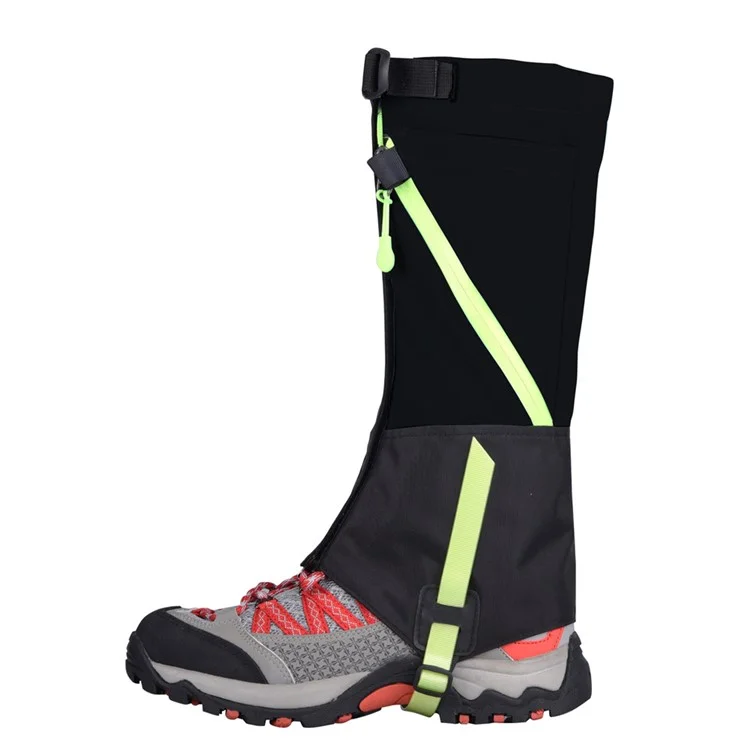 Outdoor Waterproof Camping Hiking High Leg Gaiters with Reflective Stripe for Children - Black