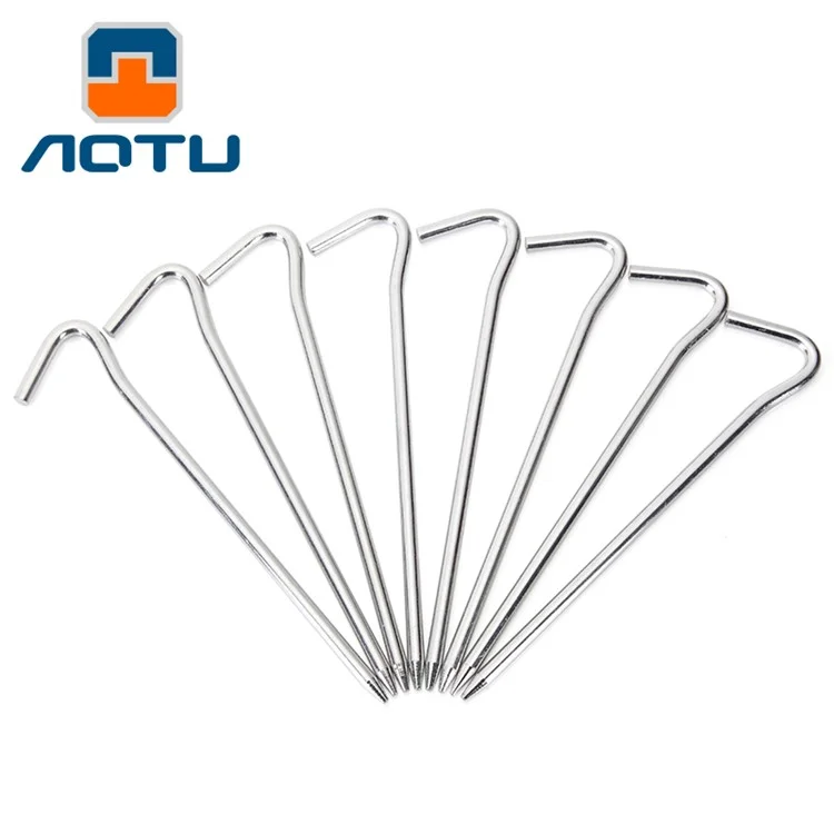 8PCS/Lot AOTU AT6531 Aluminum Alloy Mark Tube Type Ultra Light Nail Camping Tent Accessories