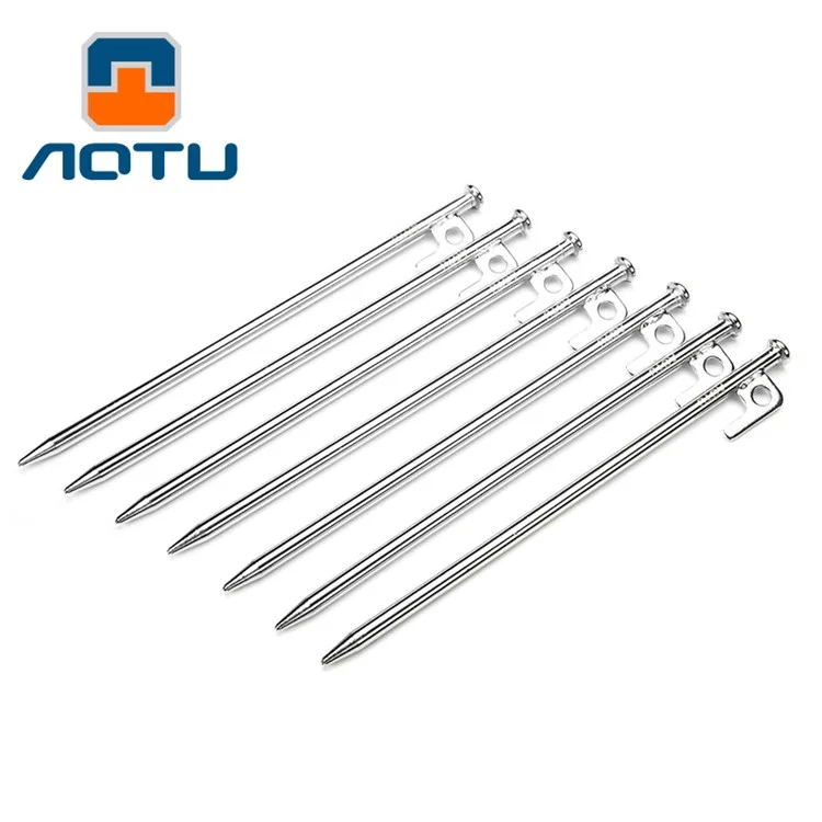 AOTU 300mm Long Ground Nail Solid Iron Nail Tent Stake for Outdoor Camping (AT6541)
