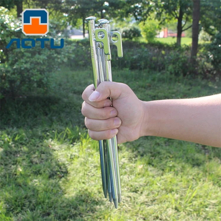 AOTU 300mm Long Ground Nail Solid Iron Nail Tent Stake for Outdoor Camping (AT6541)