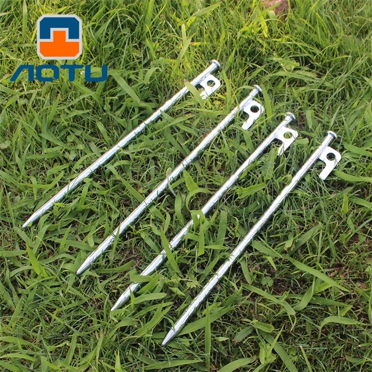 AOTU 300mm Long Ground Nail Solid Iron Nail Tent Stake for Outdoor Camping (AT6541)