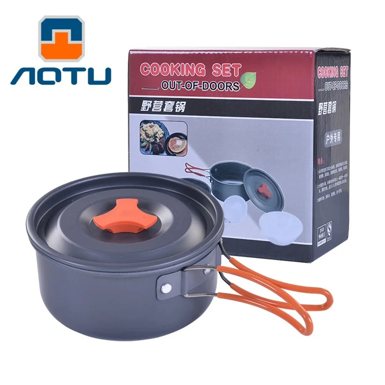 AOTU WH200 7шт/упаковка Набор для походного приготовления пищи на открытом воздухе с кастрюлями и мисками