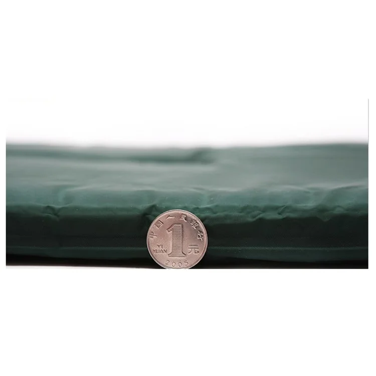 Portable Outdoor Camping Inflatable Mat Picnic Sleeping Pad with Attached Pillow - Green