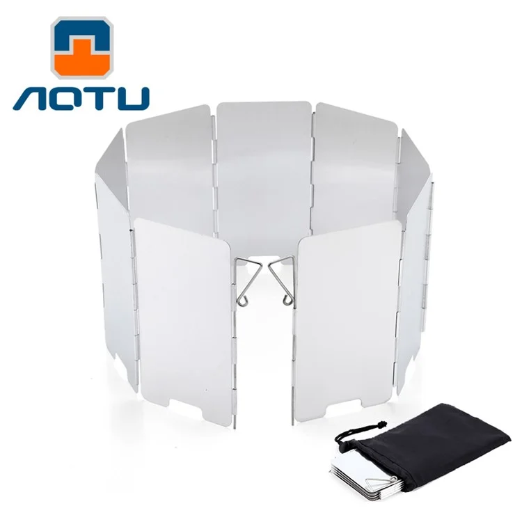 AOTU AT6368 9pcs Aluminum Alloy Outdoor Windshield for Barbecue Stove