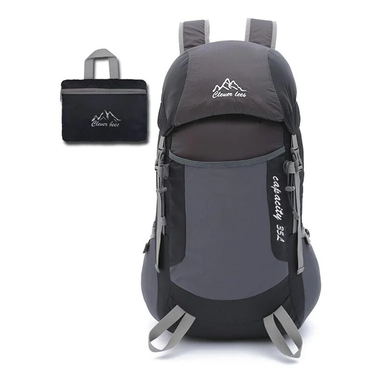 L36 Multi-functional Oxford Outdoor Lightweight Sports Hiking Riding Camping Climbing Folding Backpack - Black