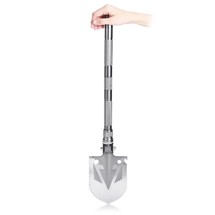 CTSMART JH-1 Multi-functional Tactical Entrenching Shovel Military Folding Shovel Survival Gear - Grey