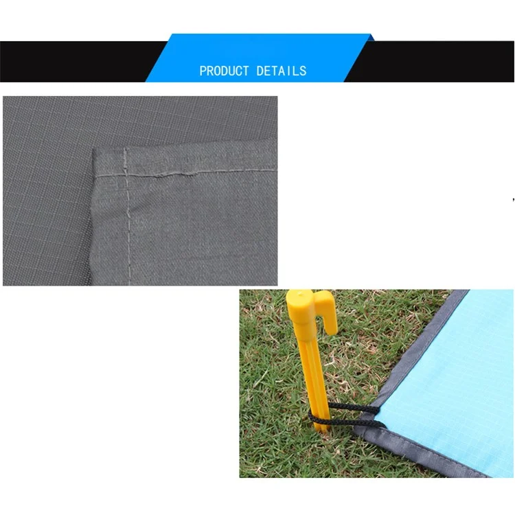Multi-functional Hiking Camping Mat Outdoor Picnic Pad Raincoat with Hood, Size: 140x140cm - Grey