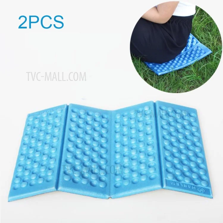 2PCS/Pack Foldable Hiking Camping Mat Outdoor Picnic Pad Cushion, Size: 39 x 27 x 1cm - Blue