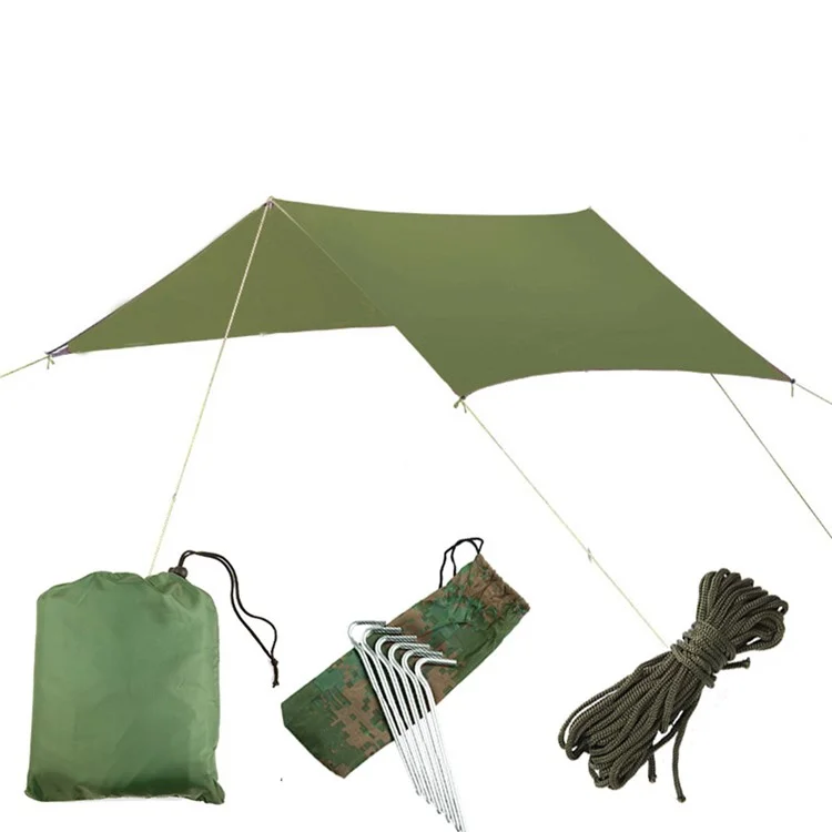 Multifunctional Large Sun Shelter Canopy Portable Outdoor Camping Hiking Tent 300 x 300 CM - Green