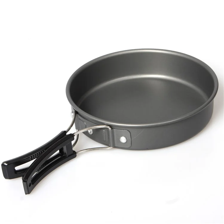 Équipement de cuisine de plein air pour le camping, la randonnée et les pique-niques, avec une casserole + une poêle + un bol, etc. Set de cuisine pour 1 à 2 personnes