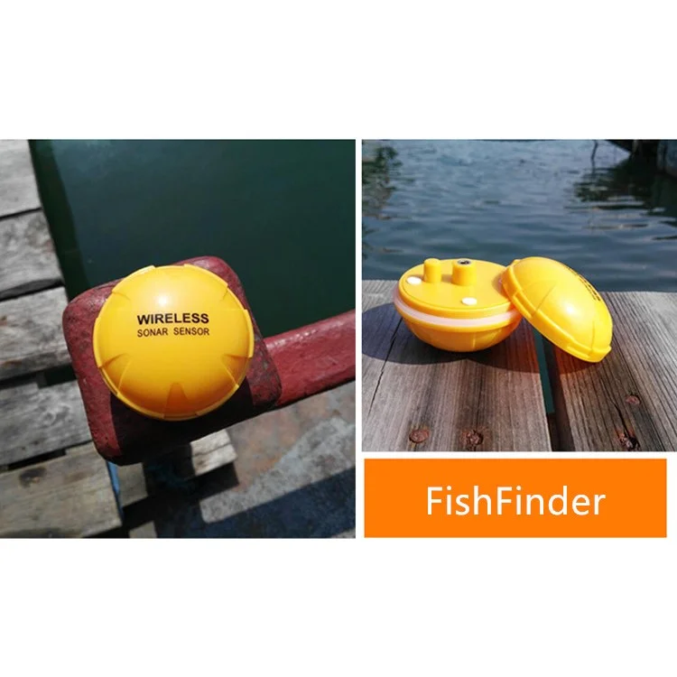 Portable Wireless Bluetooth Fish Detection Sonar Fish Finder for iOS and Android Devices - Yellow