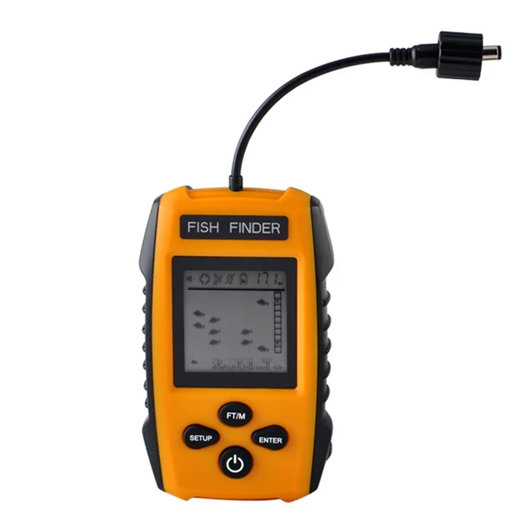 0.7-100M Depth 200KHz Fish Finder Sonar Sounder Alarm Transducer ABS Underwater Fish Finder