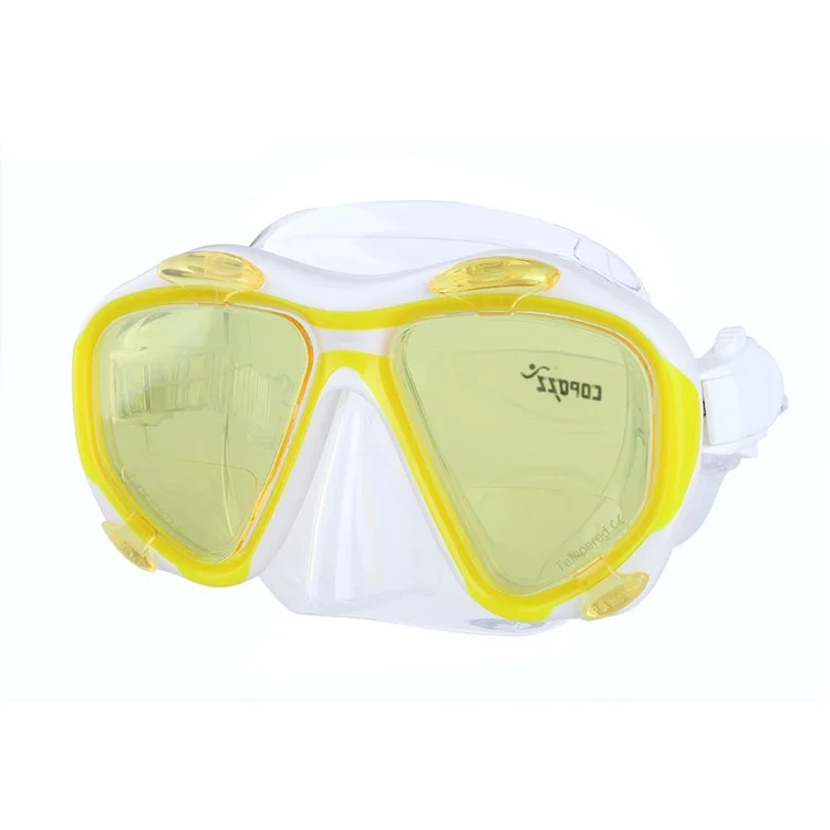 COPOZZ Swimming Goggles Silicone Anti-fog Men Women Snorkel Glasses (MSK4260) - Yellow