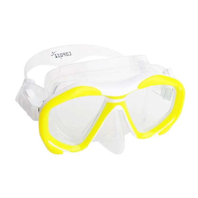 COPOZZ Swimming Goggles Silicone Anti-fog Men Women Snorkel Glasses (MSK4260) - Yellow