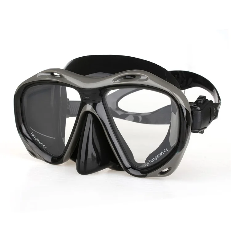 COPOZZ Anti-fog Diving Snorkeling Googles with Myopic Lens MSK4260 - Black / 200 Degrees