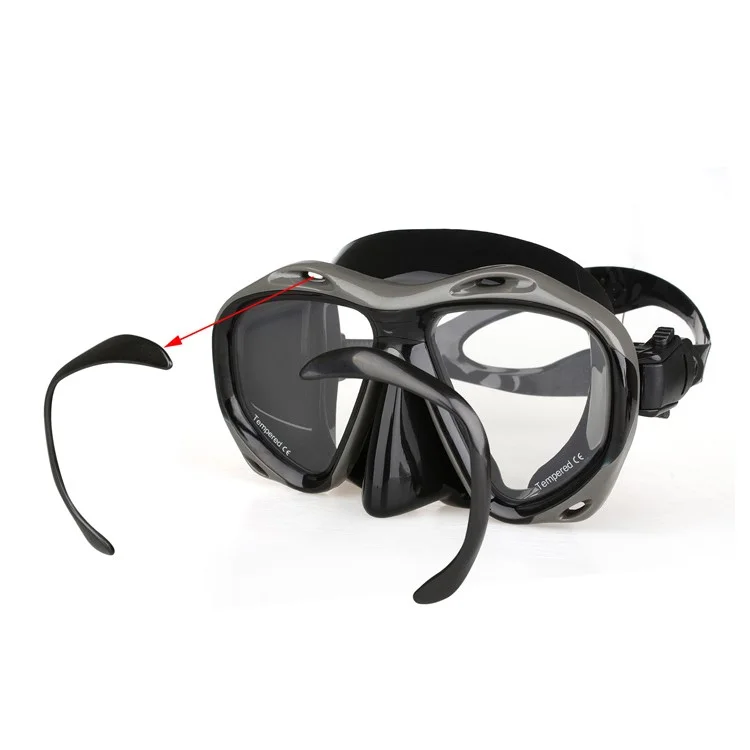 COPOZZ Anti-fog Diving Snorkeling Googles with Myopic Lens MSK4260 - Black / 200 Degrees