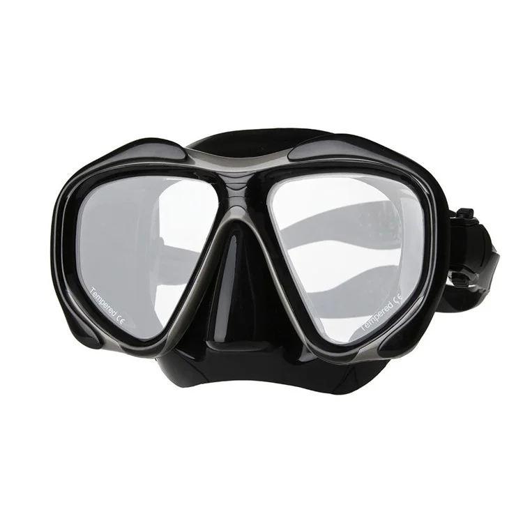 COPOZZ Anti-fog Diving Snorkeling Googles with Myopic Lens MSK4260 - Black / 200 Degrees
