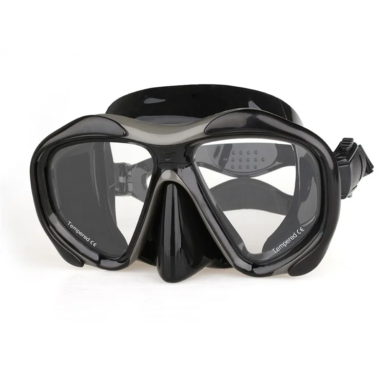 COPOZZ Anti-fog Diving Snorkeling Googles with Myopic Lens MSK4260 - Black / 200 Degrees