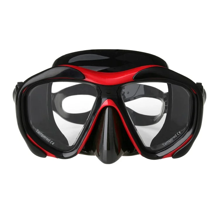 COPOZZ Anti-fog Diving Snorkeling Googles with Myopic Lens MSK4260 - Red / 300 Degrees