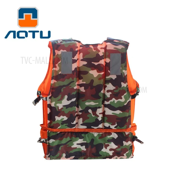 AOTU AT9017-A Camouflage Adult Lifejacket Swimming Boating Life Vest with Whistle