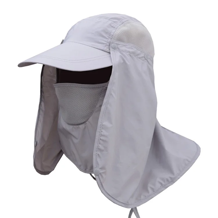 AOTU AT8712 Detachable Outdoor 360 Degree Anti-UV Breathable Face Cover Cap - Grey