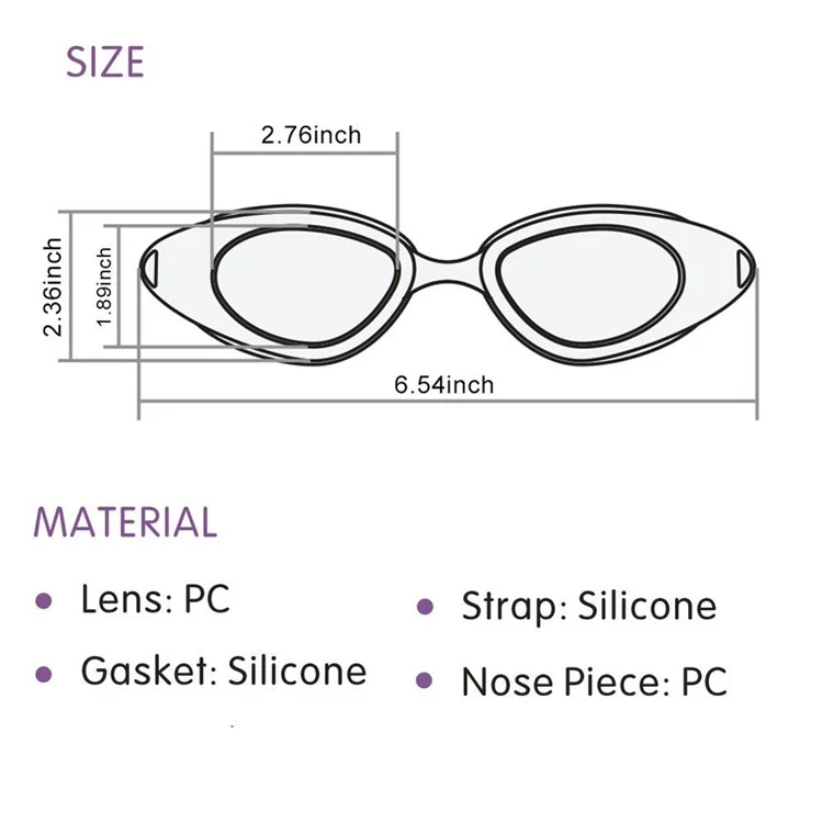 COPOZZ Anti-fog Wide Vision Swim Goggles for Men Women with Polarized Lenses - Rose