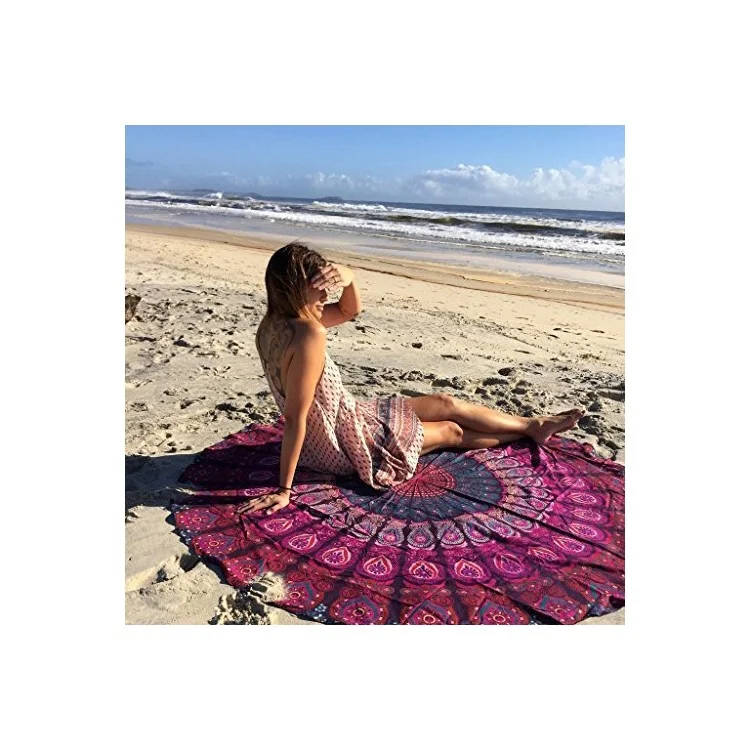 150cm Mandala Round Chiffon Beach Throw Towel Tapestry Tablecloth - Style E