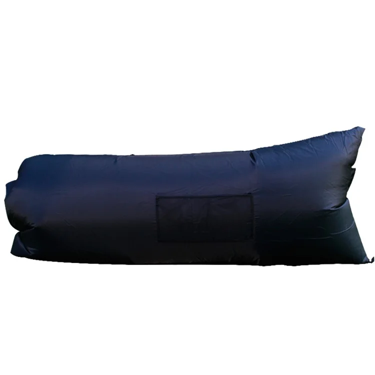 Portable Outdoor Indoor Air Inflatable Lounger Couch Bed with Side Pocket - Black