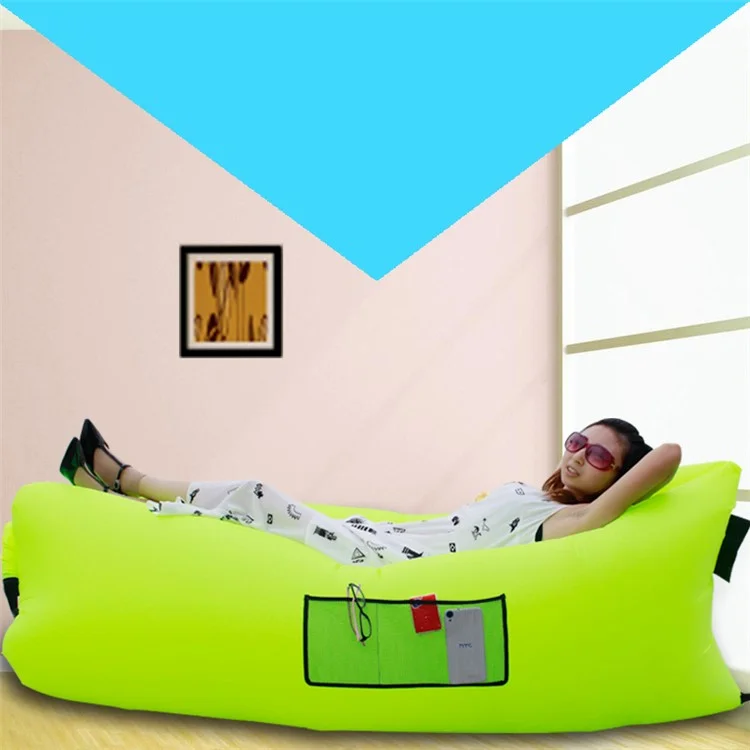 Portable Outdoor Indoor Air Inflatable Lounger Couch Waterproof Sleeping Bag - Green