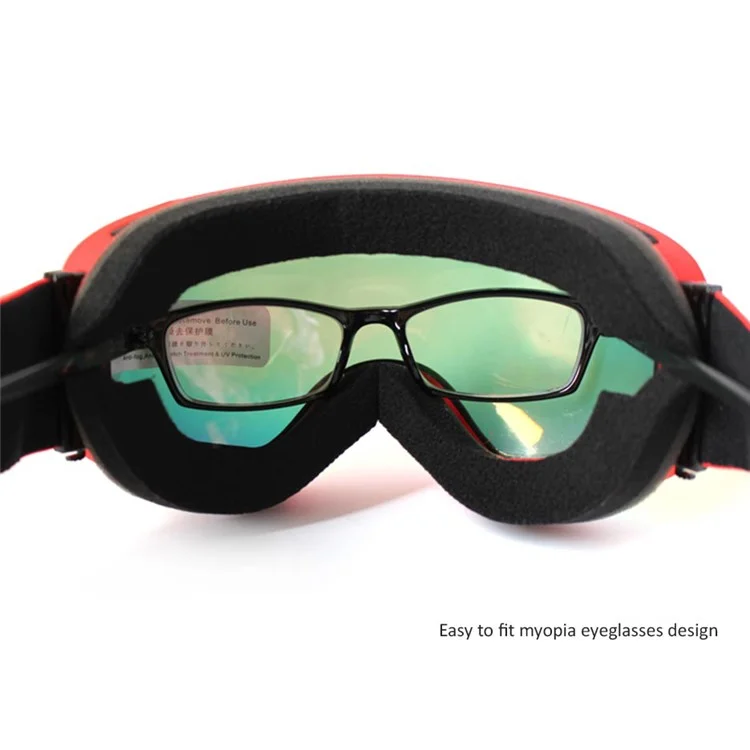 COPOZZ Snowmobile Snowboard Skate Ski Anti-Fog Goggles Set with 4 Lens - White