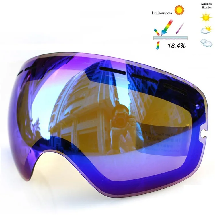 COPOZZ Snowmobile Snowboard Skate Ski Anti-Fog Goggles Set with 4 Lens - White