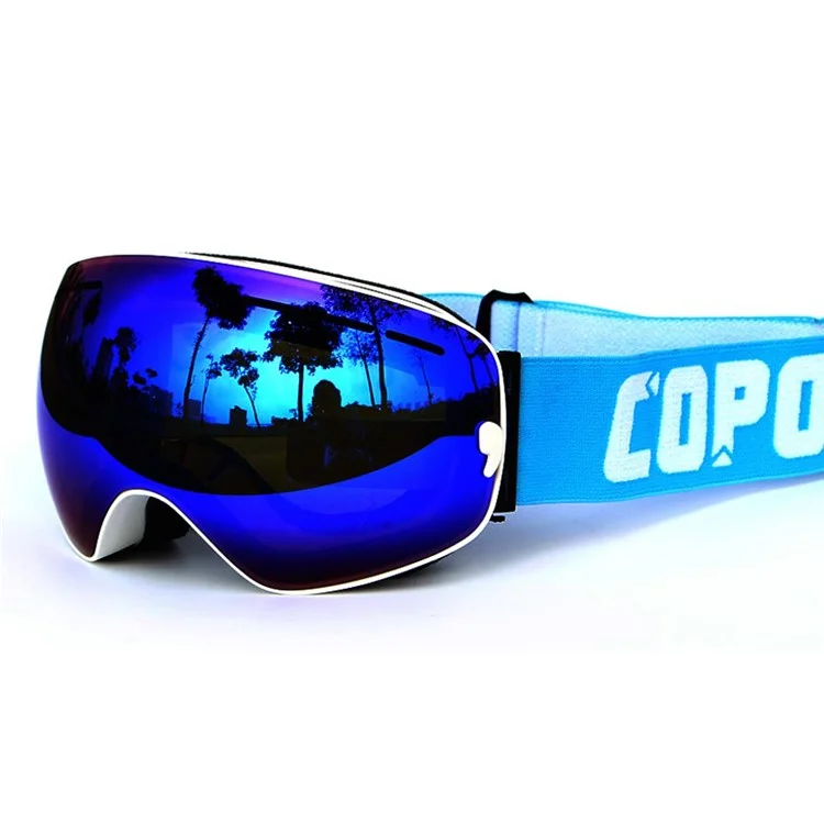 COPOZZ Snowmobile Snowboard Skate Ski Anti-Fog Goggles Set with 4 Lens - White