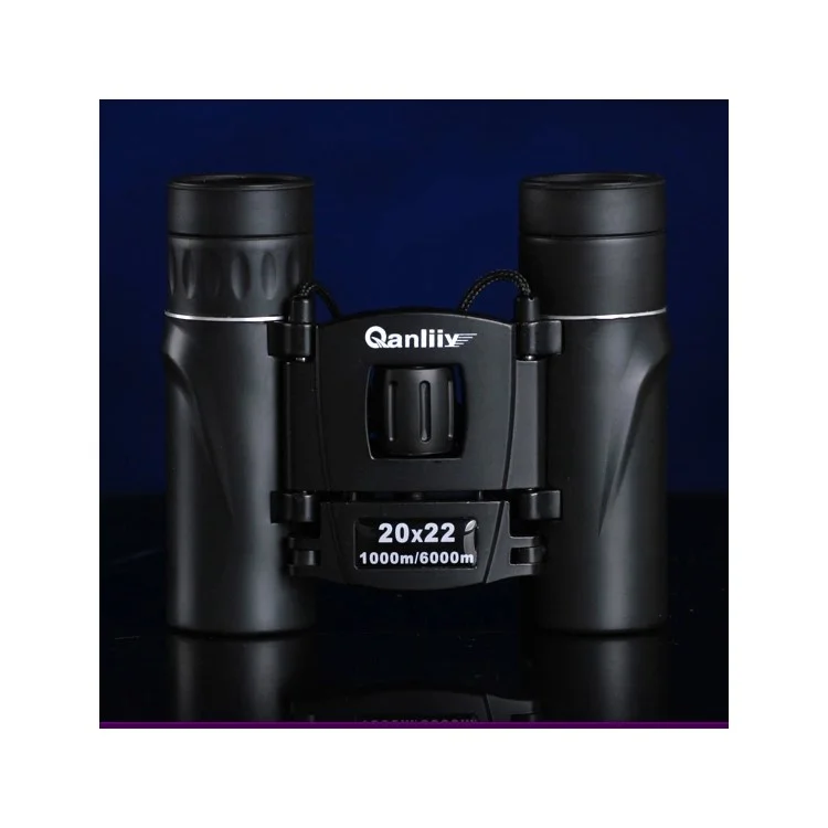 Qanliiy 20x22 Mini Binocoli HD Binocoli Portatili BAK-4 Prism Telescope Ambito - Nero