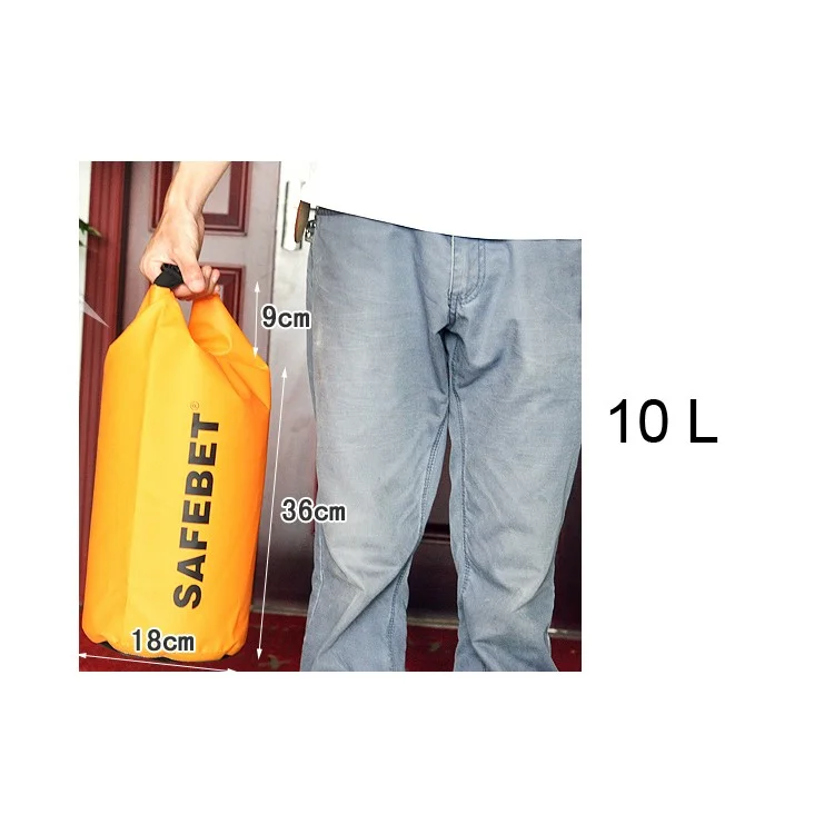 10L Waterproof Dry Bag for Outdoor Rafting Swimming Floating - Yellow