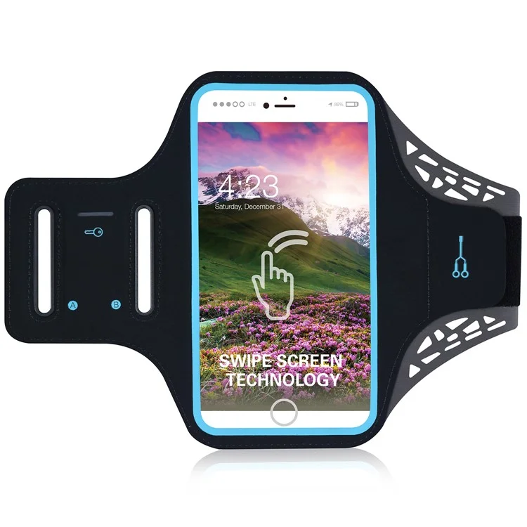 BDD-061Z Fingerprint to Unlock Ultra-thin Sports Armband Case for iPhone 8/7 6s 6 4.7 inch - Black