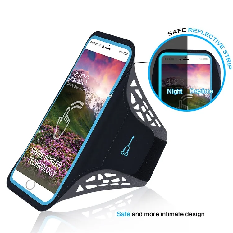 BDD-061Z Fingerprint to Unlock Ultra-thin Sports Armband Case for iPhone 8/7 6s 6 4.7 inch - Black