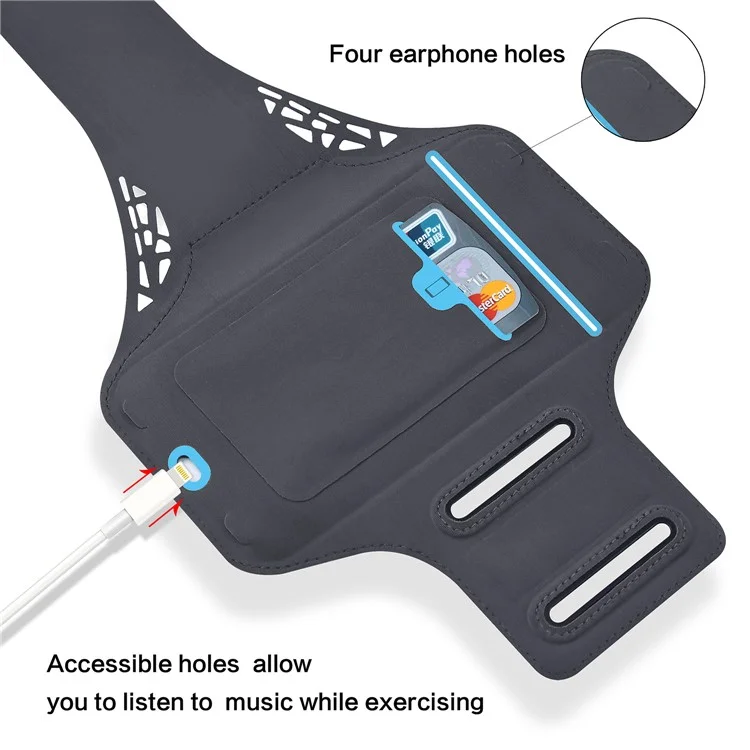 BDD-061Z Fingerprint to Unlock Ultra-thin Sports Armband Case for iPhone 8/7 6s 6 4.7 inch - Black